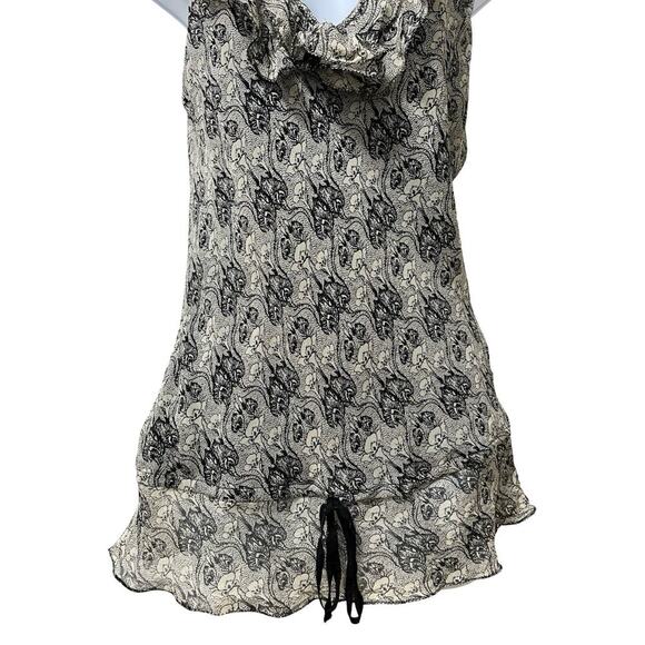 VTG Max Studio Womens Y2K Silk Floral Sheer Tank Top Size 0 Black Dainty Fairy - Picture 6 of 9
